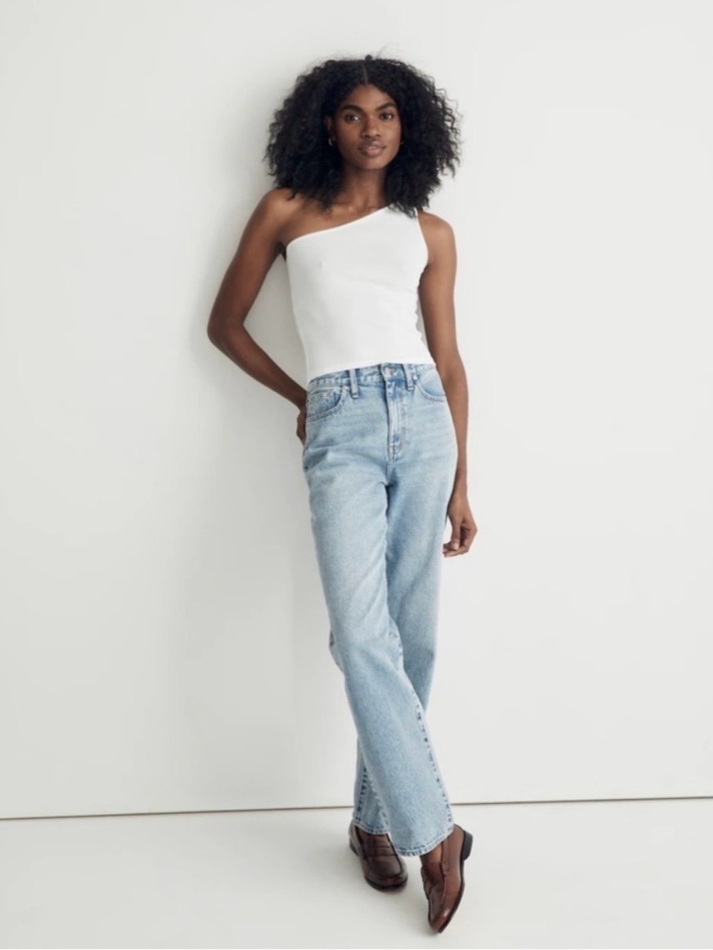 Madewell One-Shoulder Basic White Tank